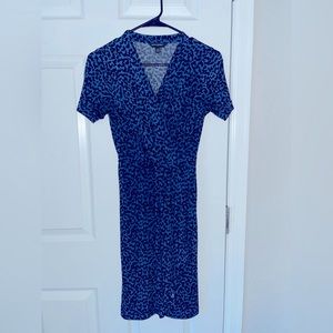 Banana Republic Mini Blue/Black Print Dress, size xxs